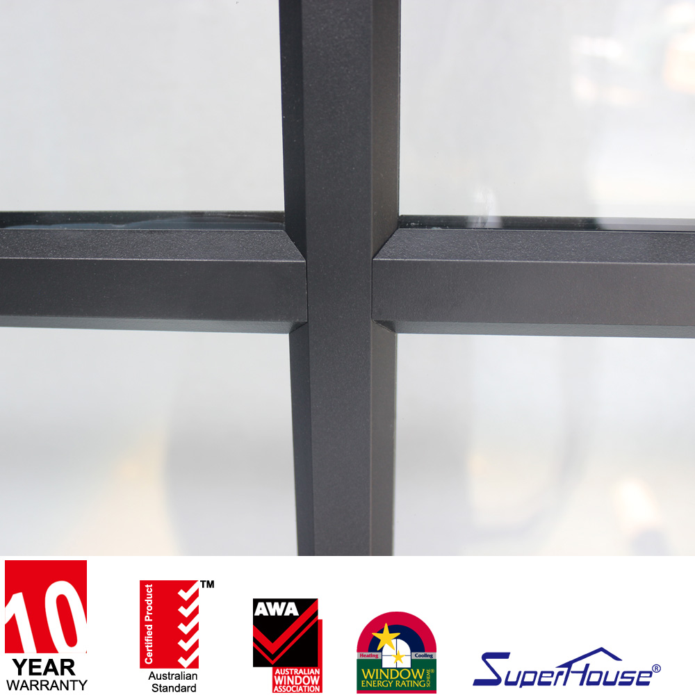 Hurricane Rated Modern Aluminum Interior French Doors with Decorative Grille Double Glass, NOA Certified for Prefabricated Homes