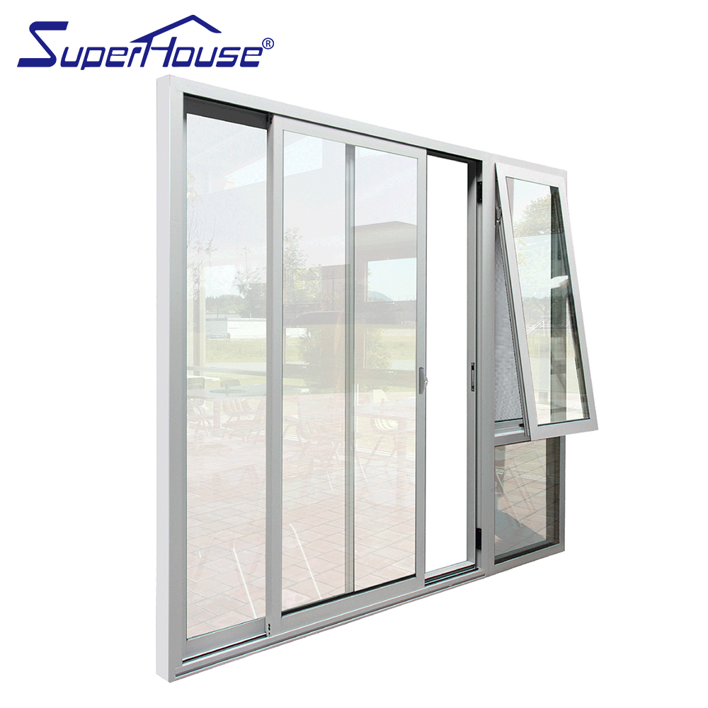 AS2047 Certified Thermal Break Aluminum Sliding Door and Awning Window Combo with Insect Screen