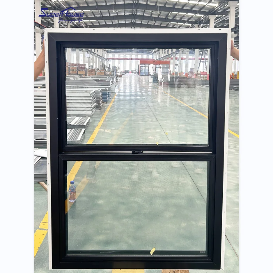 Hurricane Impact Standard Single Hung Aluminum Window Modern Vertical Sliding Design