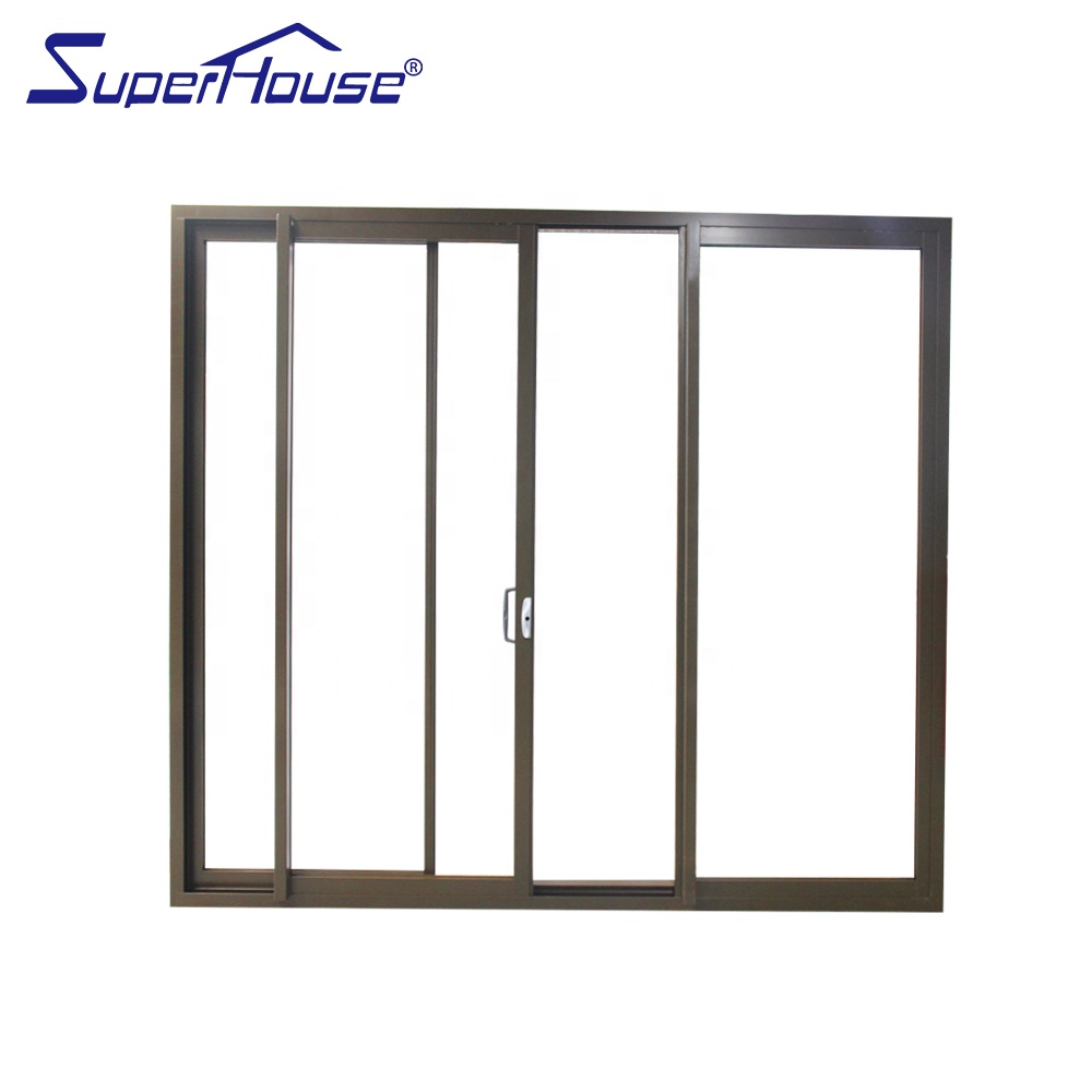 USA Standard Double Glazed Powder Coating Aluminium Door Sliding Door Stacker Door with Bronze Color