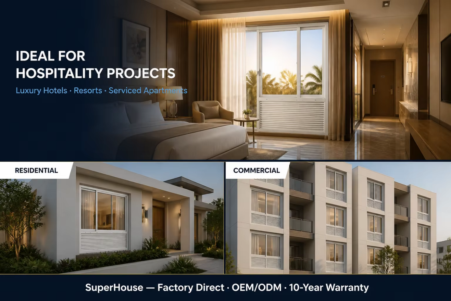 Hotel PTAC Sliding Window Scene Application