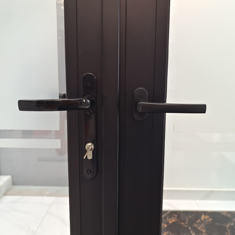 Accordion Style Door Aluminum Window Frame Double Glass Soundproof Folding Door with Screen Anti Mosquito for Luxury House