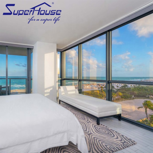 Commercial House Fixed High Transmittance Large Glass System Soundproof Thermal Insulation American Style Windows