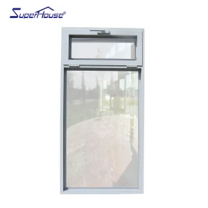 Superhouse Australian Standard Double Glazed Awning Window AS2047 With Fixed Panel Chain Winder Aluminum Window