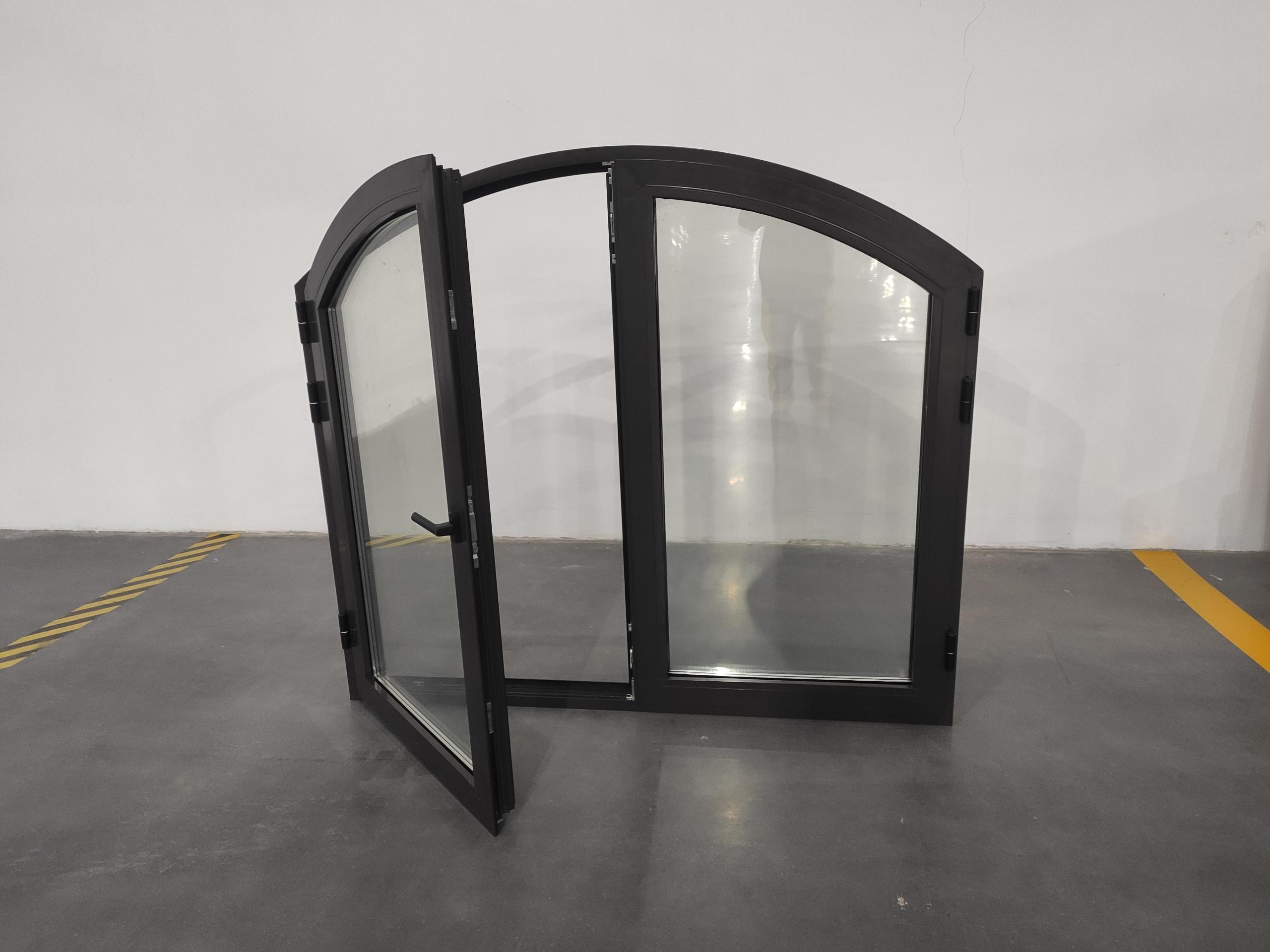 Modern Half Casement Window Swing Open Style Aluminum Alloy Frame Stainless Steel Screen for Villas NFRC/NOA Good Waterproof