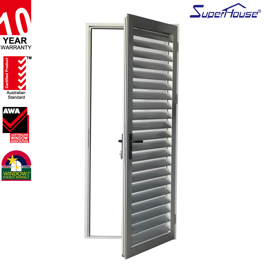 Miami Dade NOA Certified Hurricane Impact Modern Aluminum Double Glazed Casement Doors for Seaside Prefabricated Houses