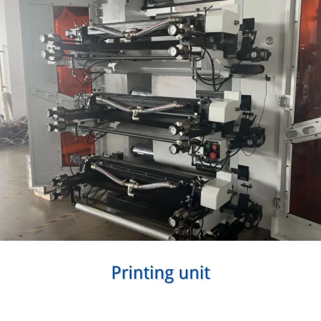 Máquina de Impressão Flexográfica de Alta Velocidade 6-Color Prensa Flexo com Engrenagem Helicoidal Empilhada