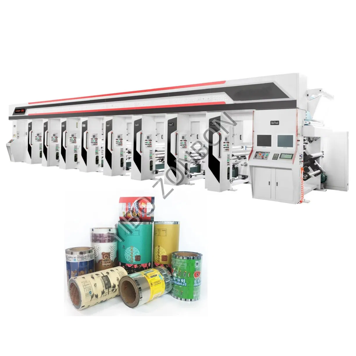 Zonbon 300m/Min 400m/Min 500m/Min 850 1050 1250 Máquina de Impressão Rotogravura de Alta Velocidade Els com Registro de Cor Automático de Alta Precisão
