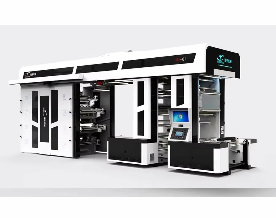Tinta Sem Solvente Flexo 4/6 Cores Máquina de Impressão Flexográfica de Tambor Central para Bolsa de Alumínio em Pé