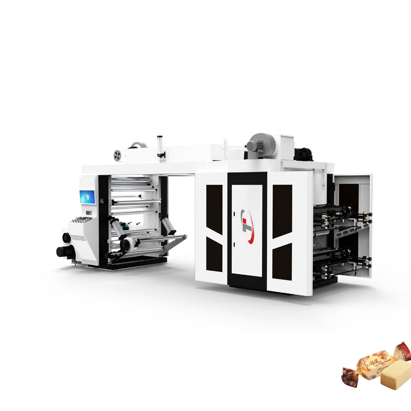 4-Color Máquina de Impressão Flexográfica Tipo Empilhado 10-100m/Min, Baixa Perda e Alto Desenvolvimento de Cor para Filme