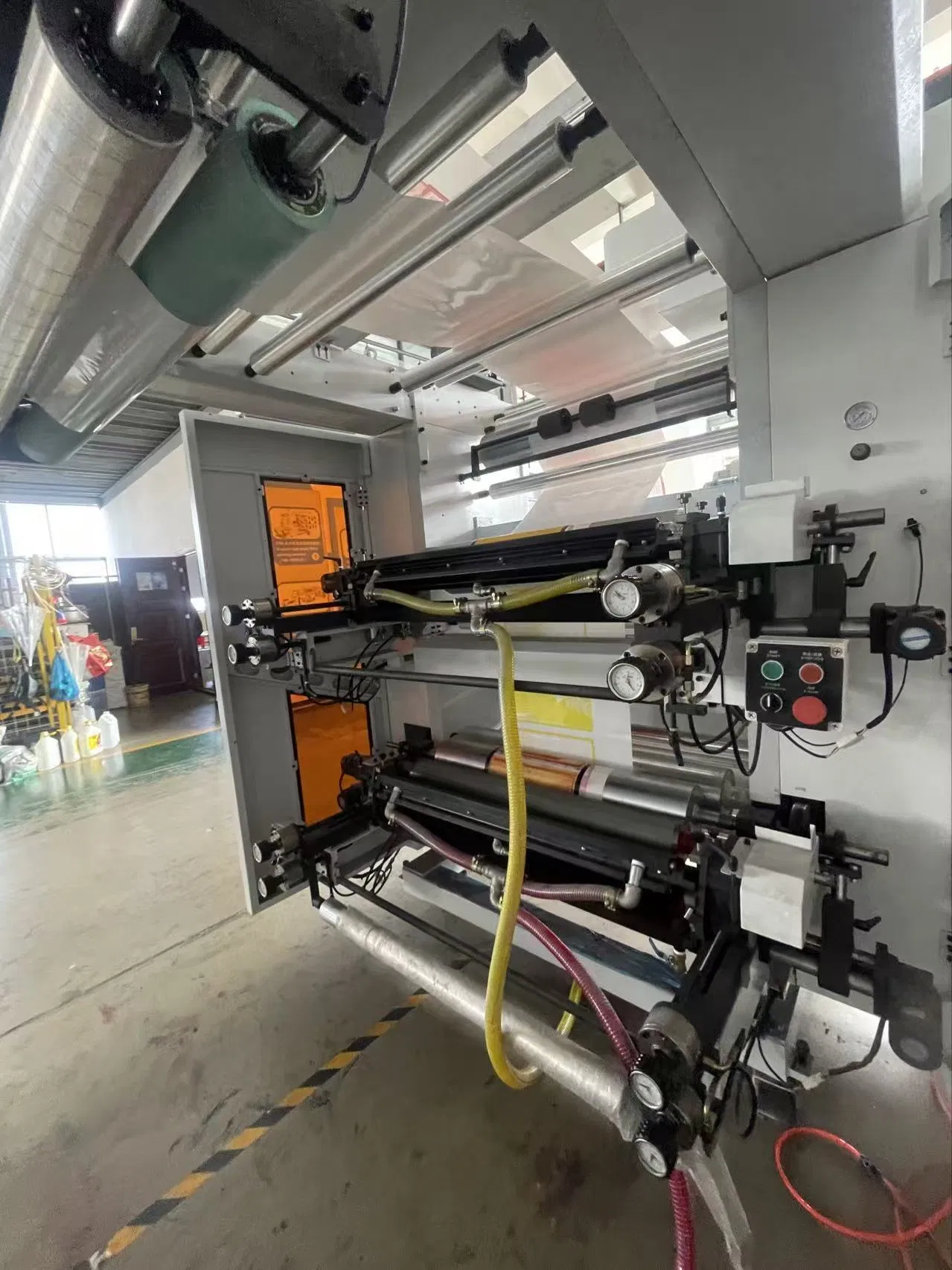 Tinta Sem Solvente Flexo 4/6 Cores Máquina de Impressão Flexográfica de Tambor Central para Bolsa de Alumínio em Pé