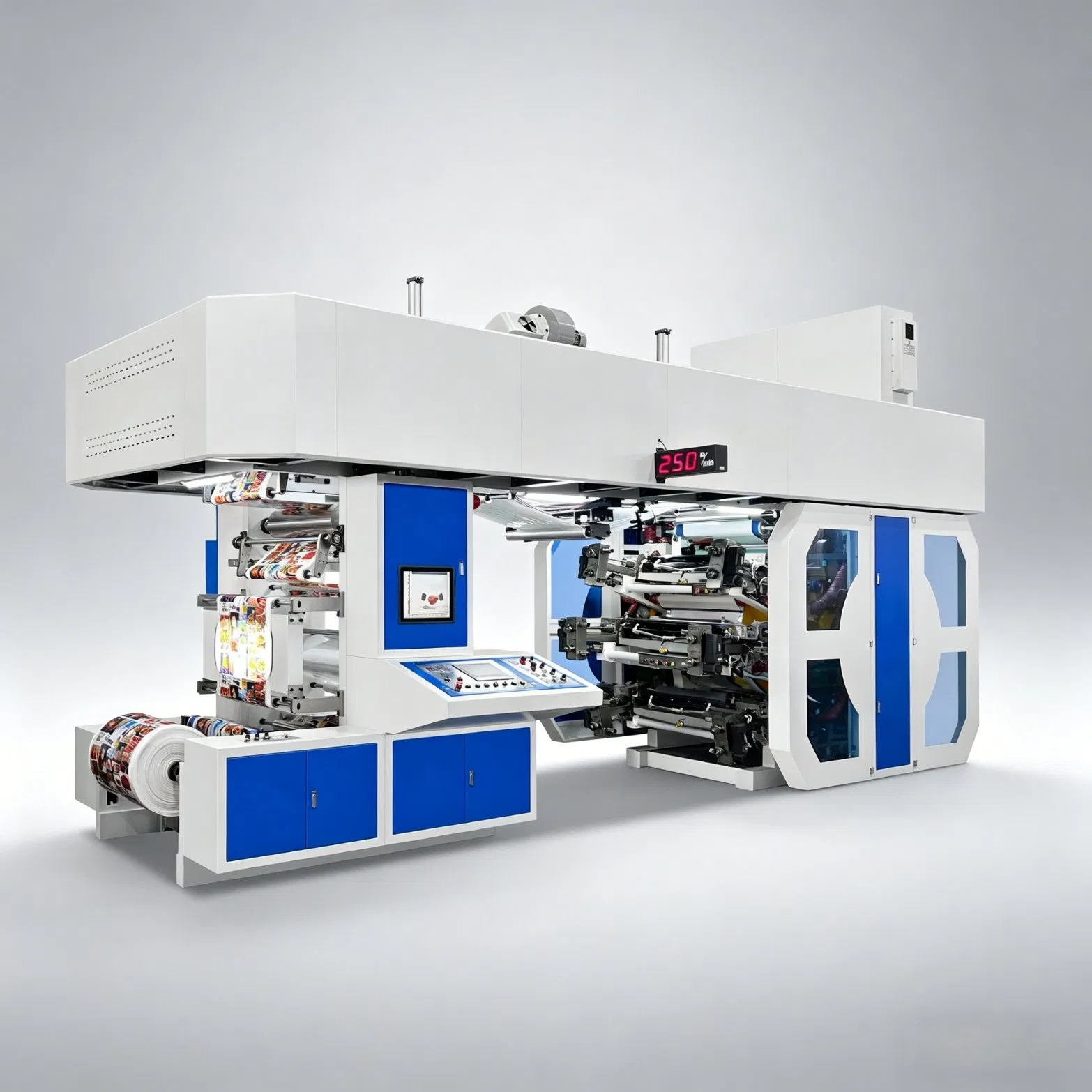 Máquina de Impressão Flexográfica Ci Central Drum 4 6 8 Cores 300m/Min