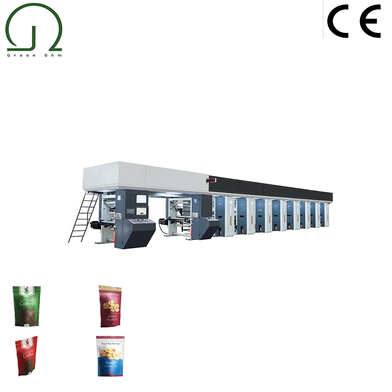 Máquina de Impressão Rotogravura de Filme Pet Colorido de Alta Velocidade 8 Nova para Embalagens Alimentícias Embalagens Flexíveis