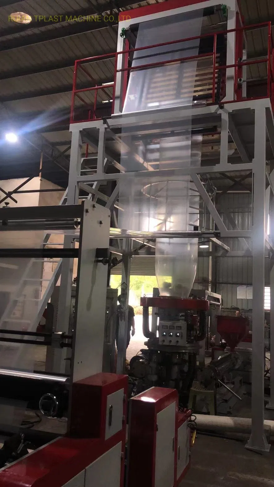 Máquina de Sopro de Filme Co-Extrusado de Alta Velocidade de Boa Qualidade 2 Extrusora de Plástico HDPE LDPE para Estufas Agrícolas Custo Baixo