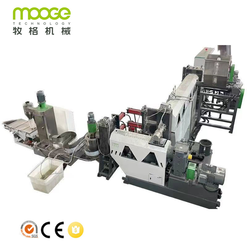 Máquina de Granulação e Pelotização de Extrusora de Reciclagem de Flocos de Garrafa Plástica HDPE PP LDPE de Dupla e Única Etapa e Saco de Filme Woven