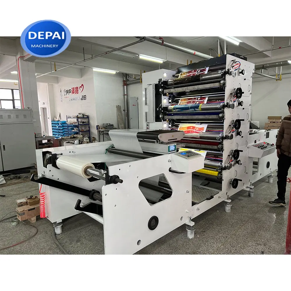 320mm 6 Máquina de Impressão Flexográfica Tipo Etiqueta Empilhada de Cores para Folha de Alumínio