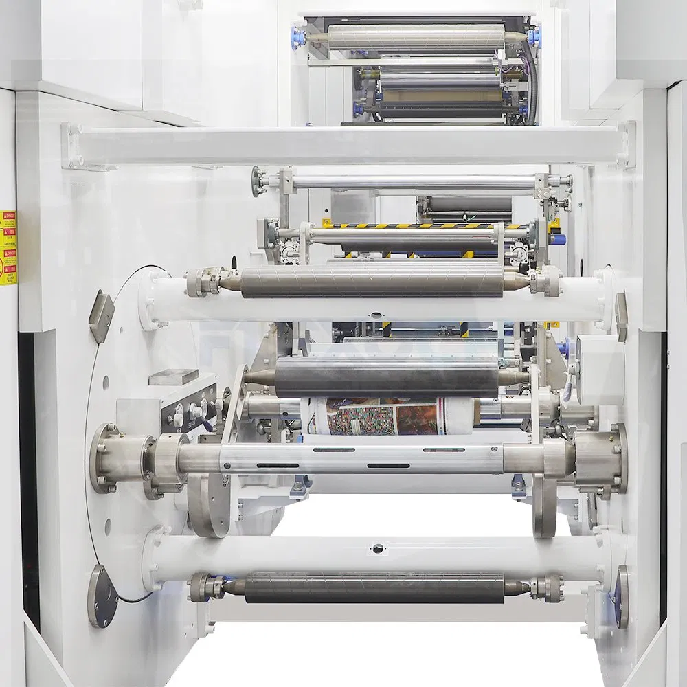6 8 Cores Filme Plástico Máquina de Impressão Flexográfica Sem Engrenagem Tambor Central