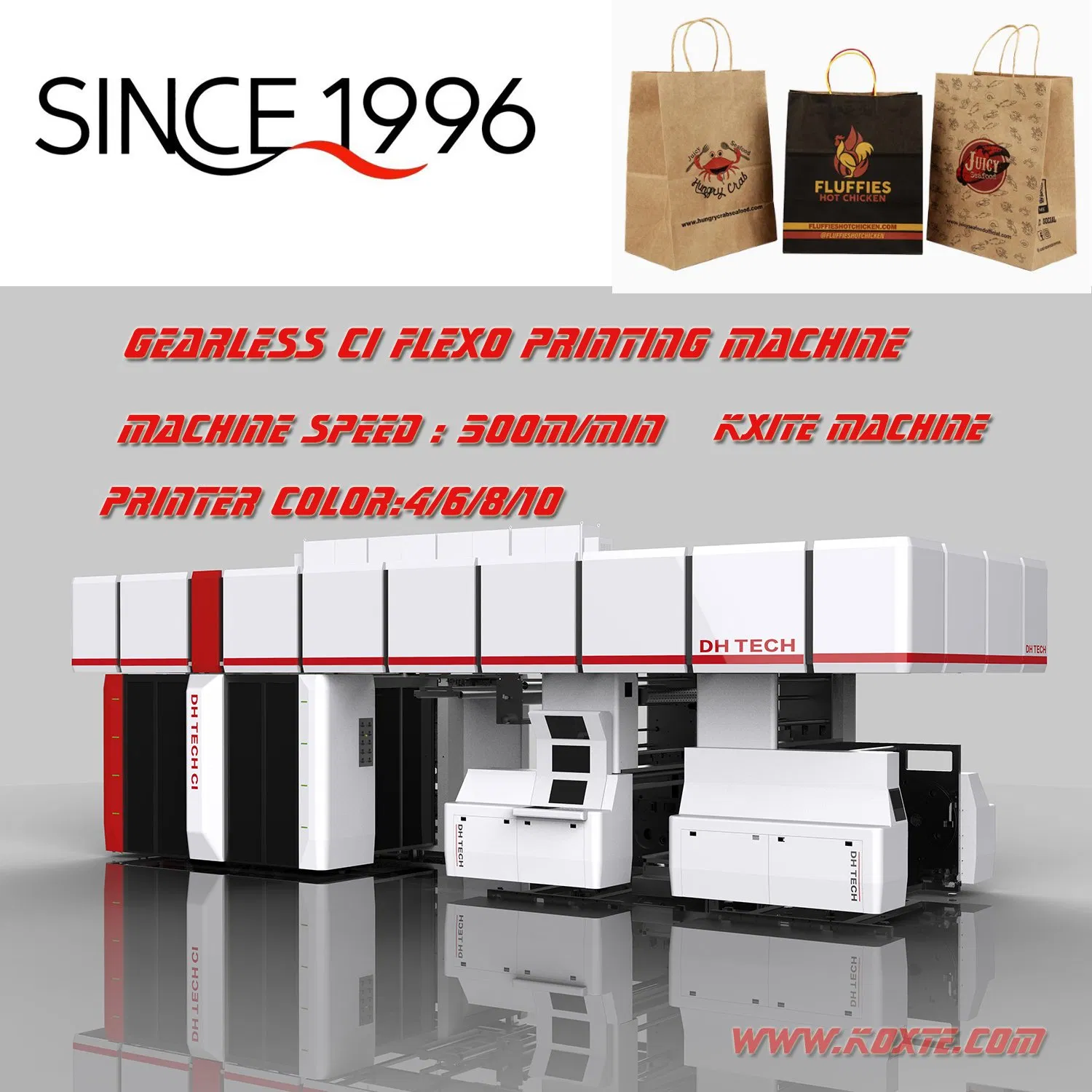 500m/Min Impressora Flexográfica Sem Engrenagem para Sacos de Papel/Sacos Plásticos/Copos de Papel Automática com Servo Completo Preço