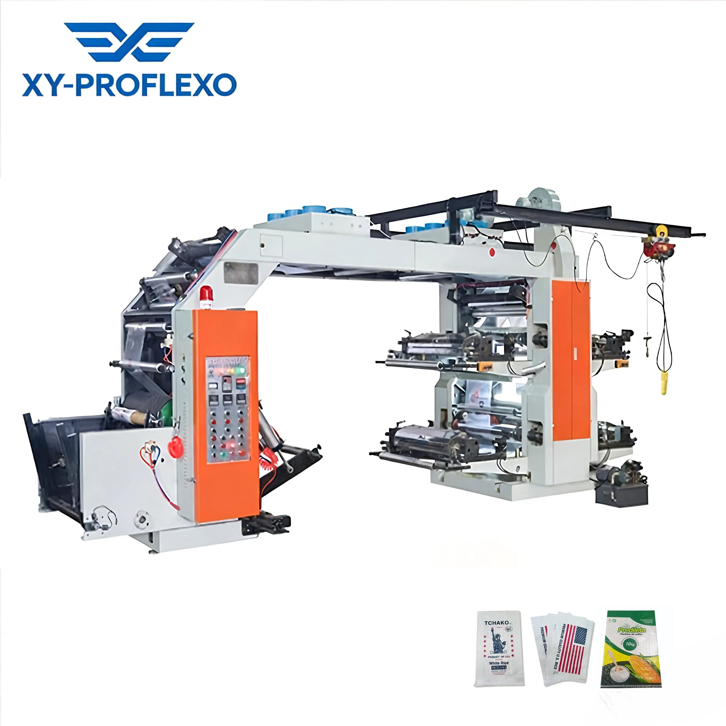 Máquina de Impressão Flexográfica Tipo Empilhado Multicolorida para Rolos de Não Tecido e Tecido Woven