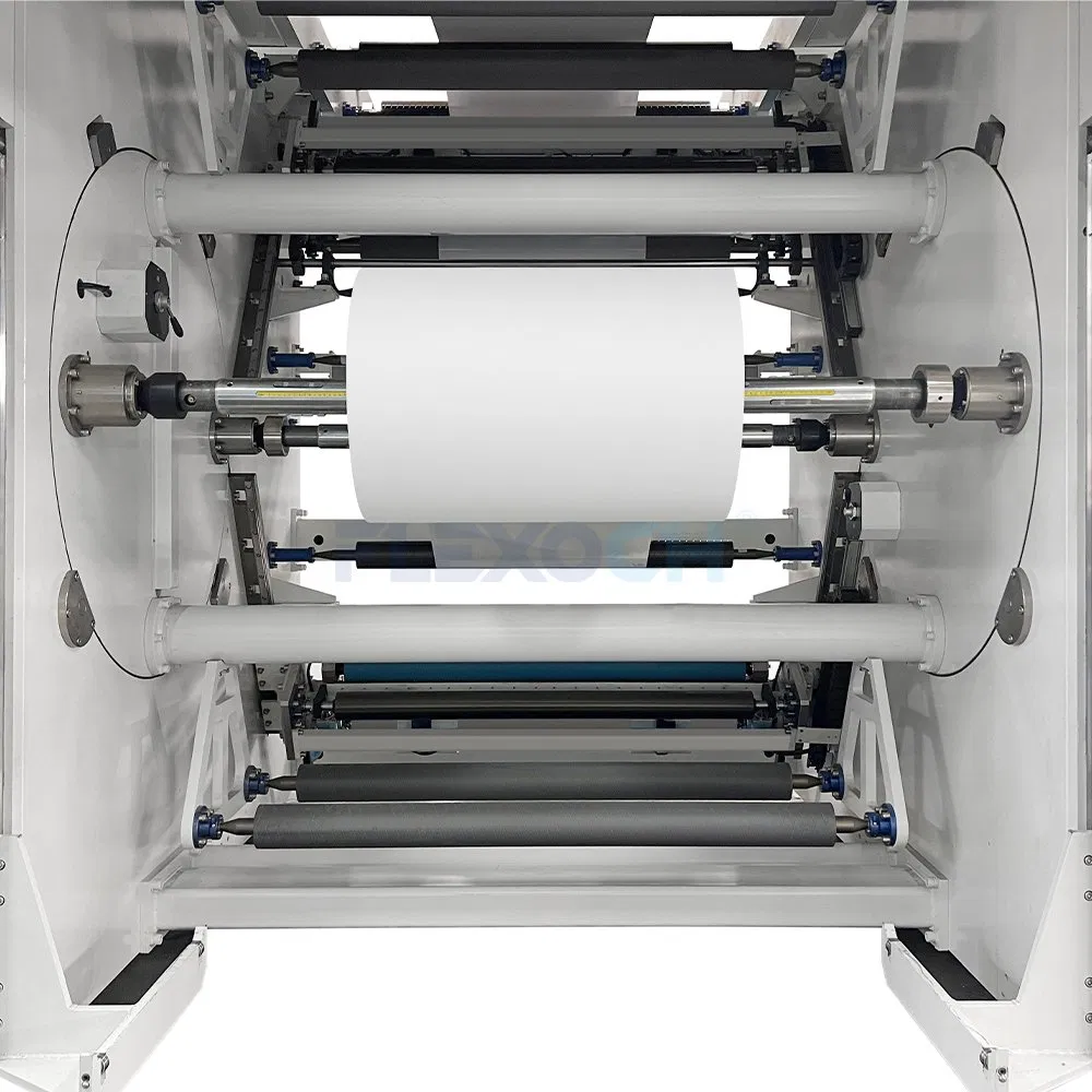 4 6 8 Máquina de Impressão Flexográfica Sem Engrenagem para Sacos de Filme Plástico de Tambor Central Colorido