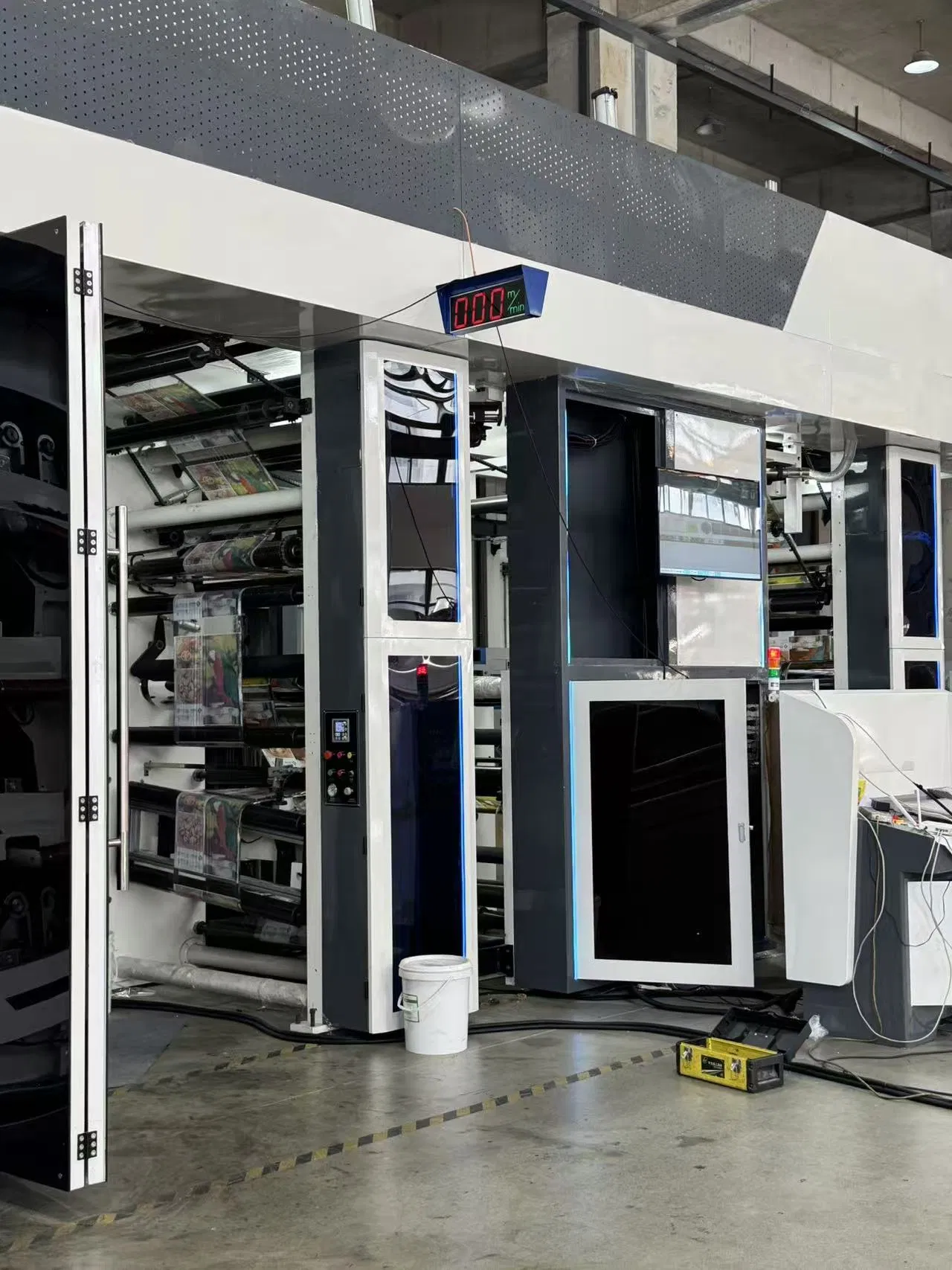 8 Máquina de Impressão Flexográfica Sem Eixo para Sacos Plásticos de Tambor Central de Cores