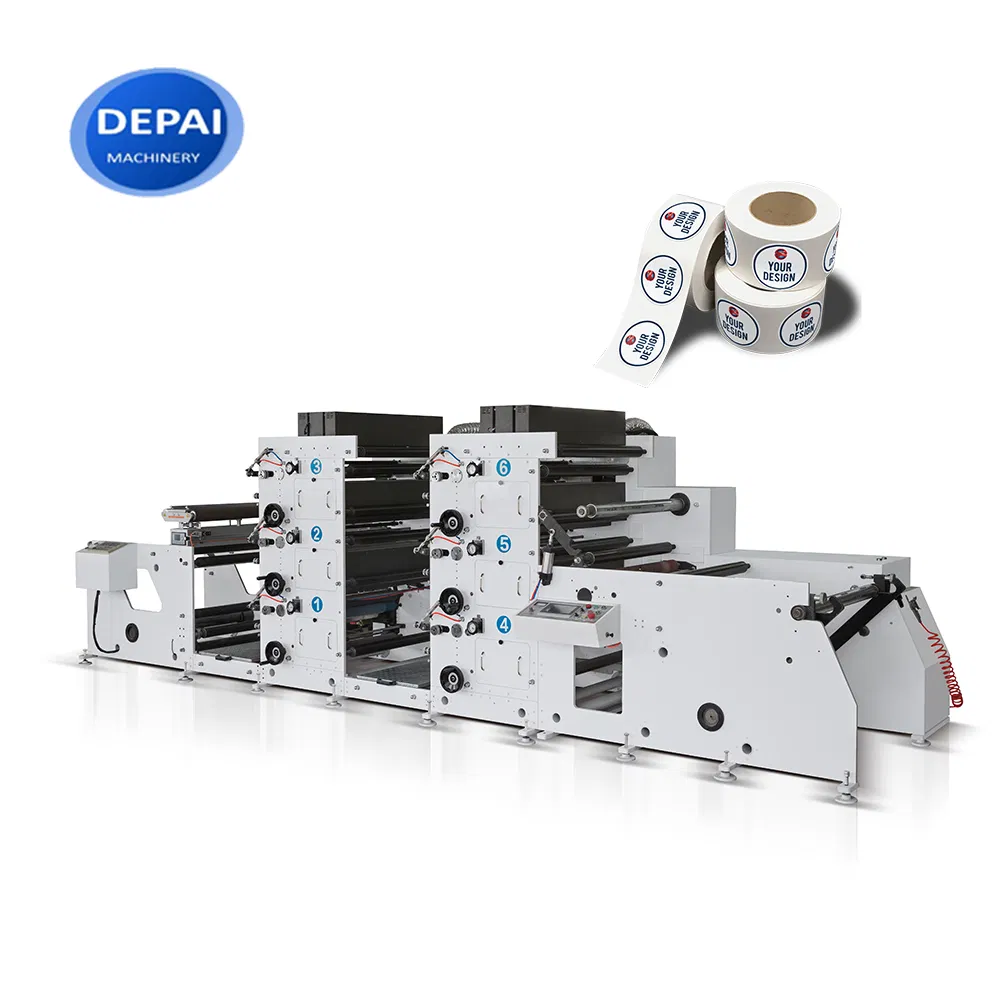 320mm 6 Máquina de Impressão Flexográfica Tipo Etiqueta Empilhada de Cores para Folha de Alumínio