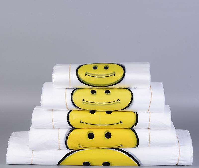 Saco de compras plano de alta velocidade em HDPE LDPE poliéster, saco de camiseta, saco de lixo com máquina de fabricação de amido de milho, biodegradável
