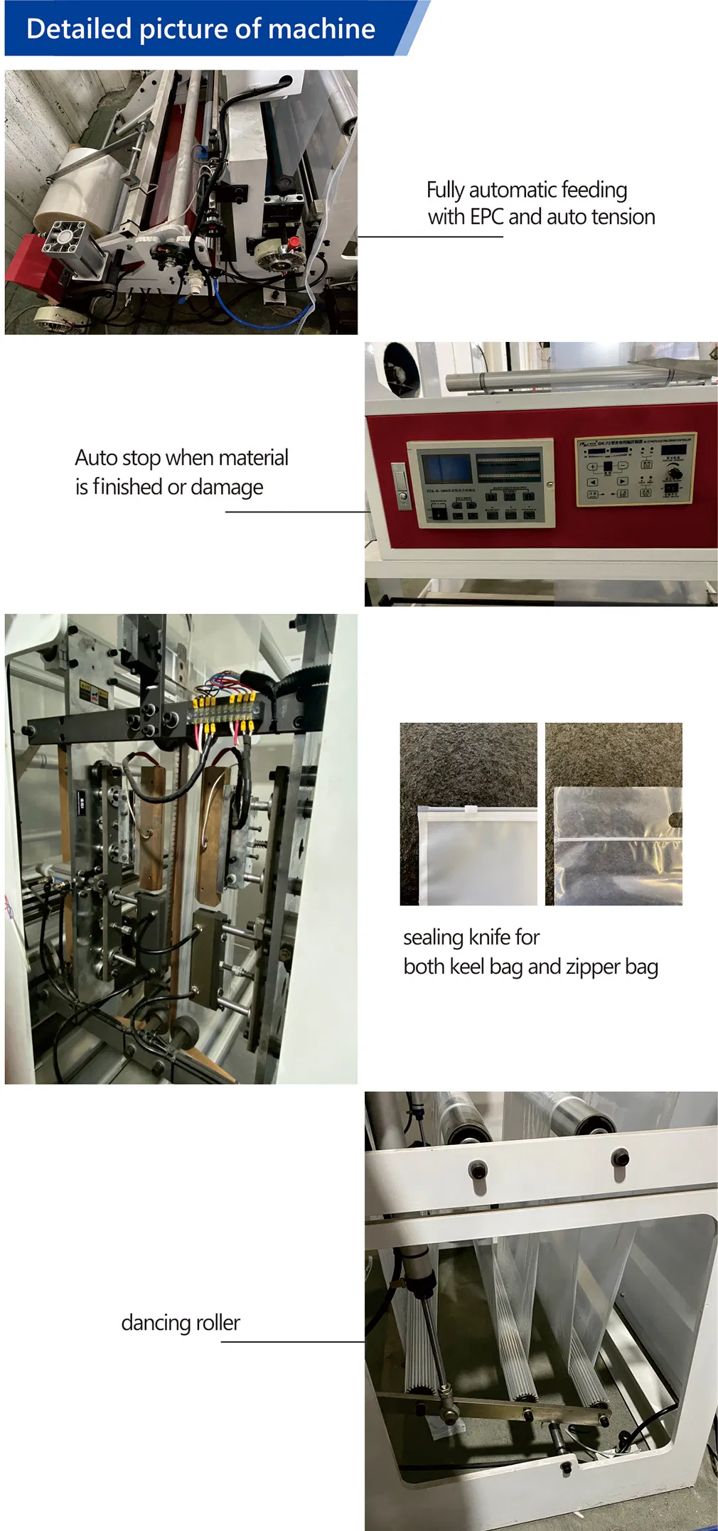 Máquina de Fabricação de Sacos Plásticos PE e PP com Zíper Automático para Embalagem de Roupas