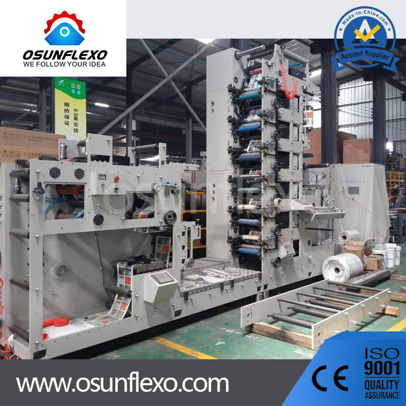 Máquina de Impressão de Etiquetas Flexográficas Tipo UV com Multicores, Deslaminação, Relaminação e Impressora de Corte a Frio