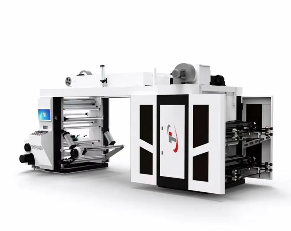 Máquina de Impressão Flexográfica Tipo Pilha de Sacos Plásticos Coloridos para Manipulação de Substrato Versátil 4