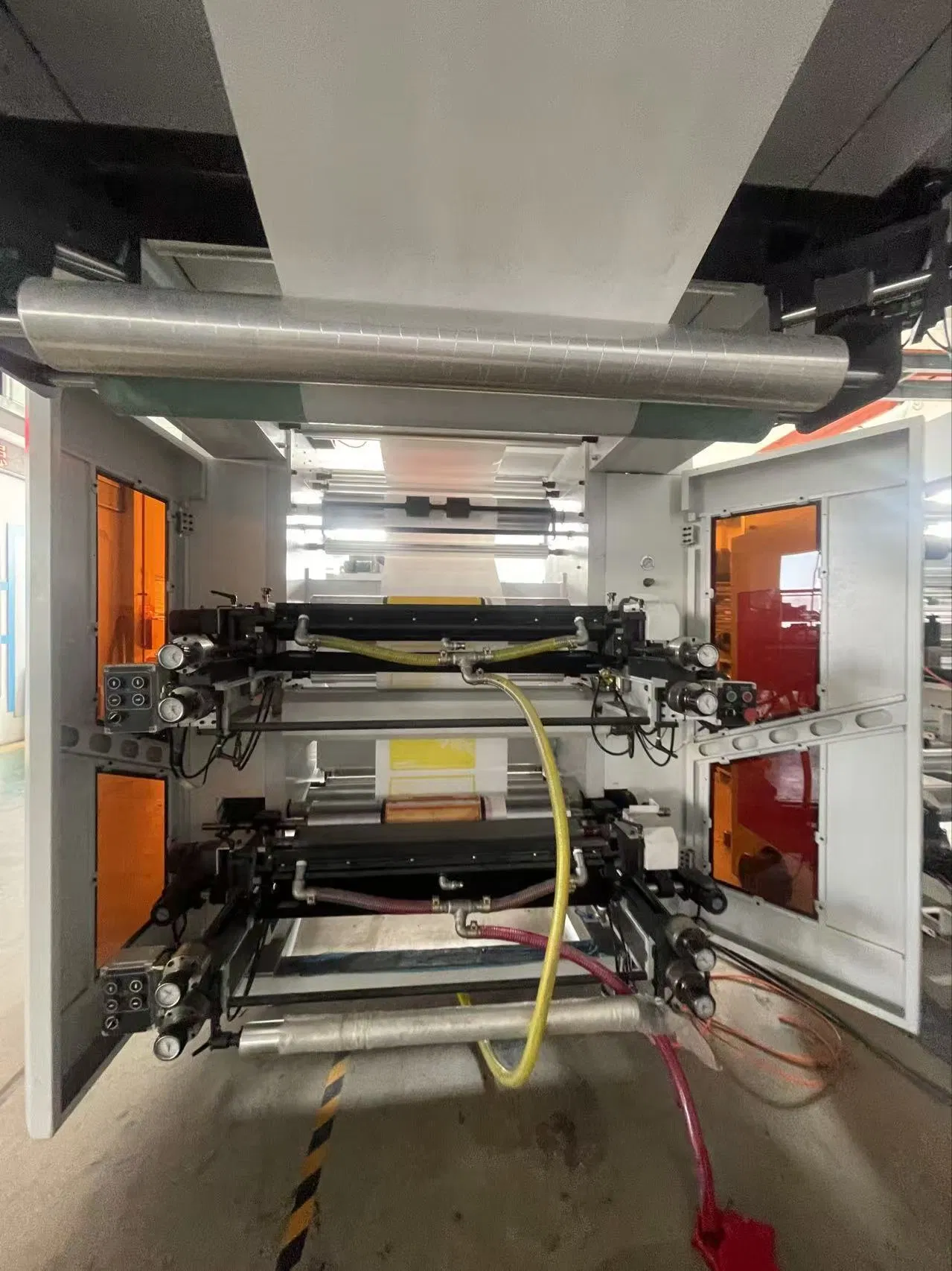 4-Color Máquina de Impressão Flexográfica Tipo Empilhado 10-100m/Min, Baixa Perda e Alto Desenvolvimento de Cor para Filme