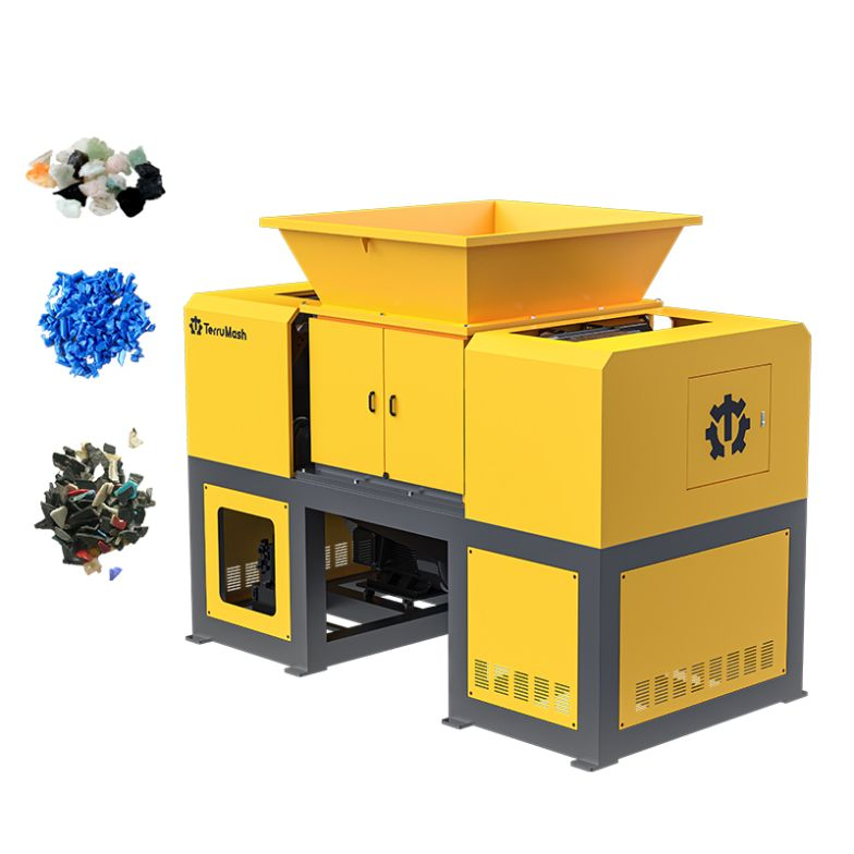 Máquina de Triturador Automático de Eixo Duplo Pequeno Multifuncional para Aço, Lixo, Borracha e Madeira