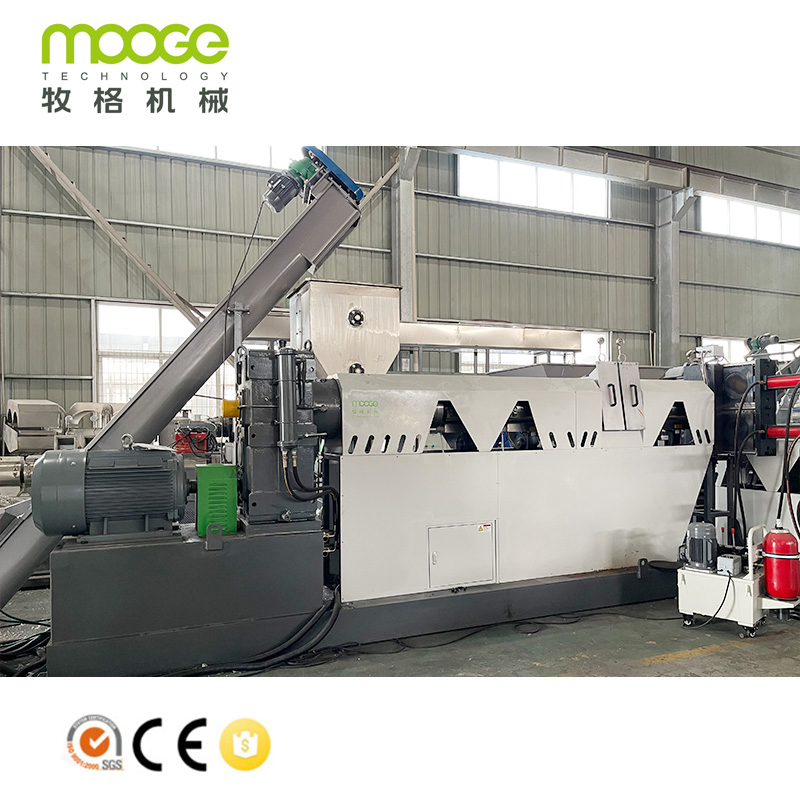 Máquina de Granulação e Pelotização de Extrusora de Reciclagem de Flocos de Garrafa Plástica HDPE PP LDPE de Dupla e Única Etapa e Saco de Filme Woven
