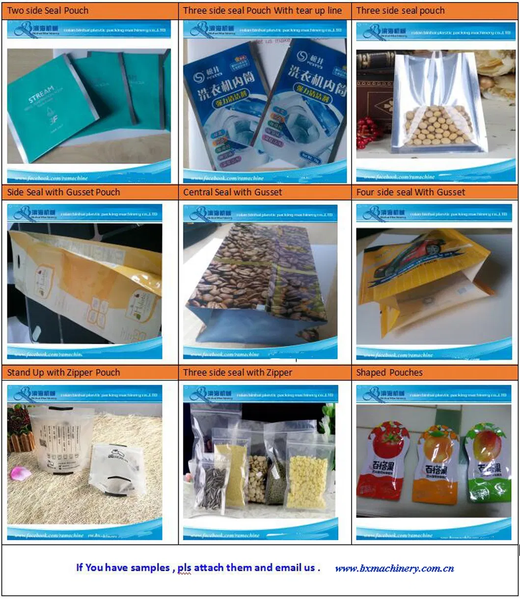 Amostras de bolsas produzidas