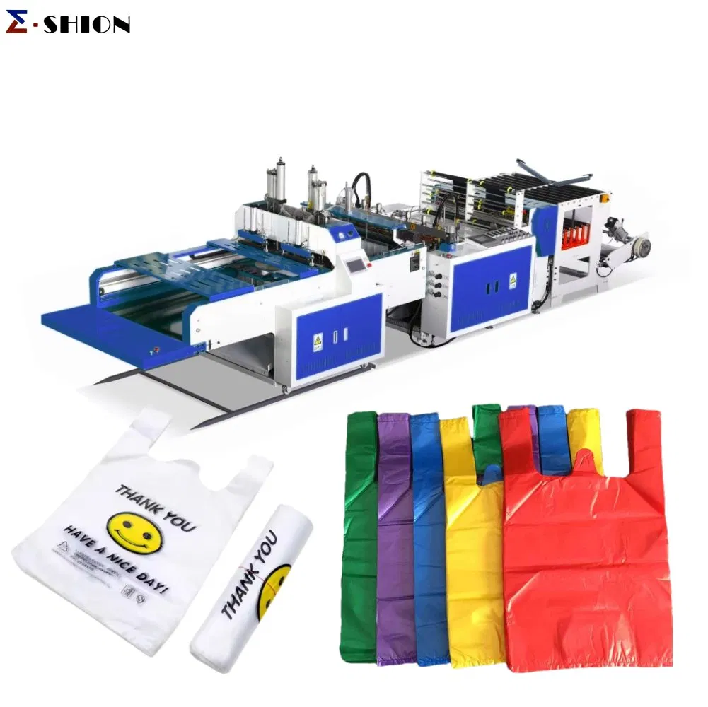 Máquina de Fazer Sacolas de Compras de Nylon PE em T-Shirt Automática de Alta Velocidade Preço