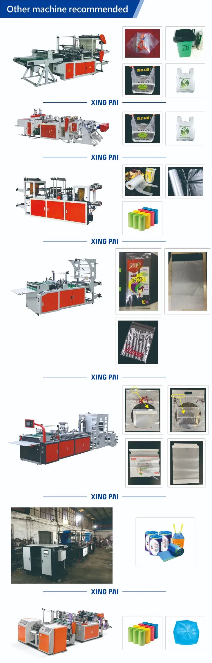 Máquina de Fabricação de Sacos Plásticos PE e PP com Zíper Automático para Embalagem de Roupas