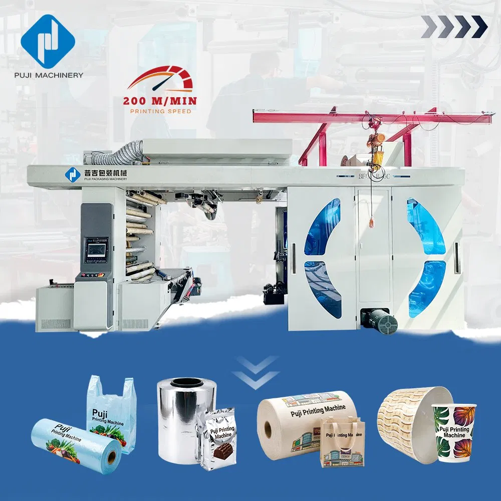Economize Dinheiro Impressora Flexográfica 4-8 Saco Plástico Colorido LDPE HDPE/PE/PP/BOPP/PVC Máquina de Impressão Flexo de Tambor Central