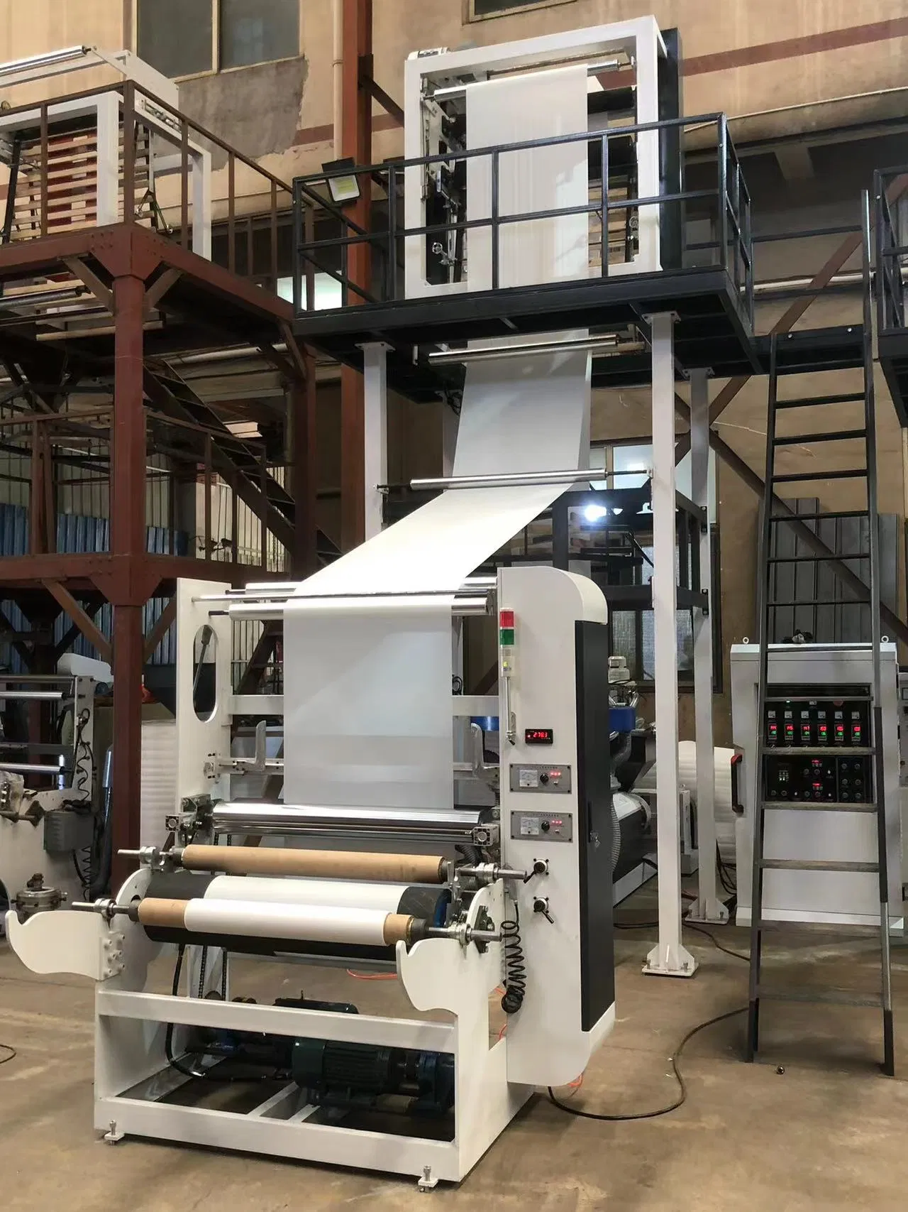 Máquina de Sopro de Filme com Cabeça Rotativa de Alta Velocidade em Monocamada Extrusora Automática para Sacos Plásticos Biodegradáveis de LDPE e Nylon