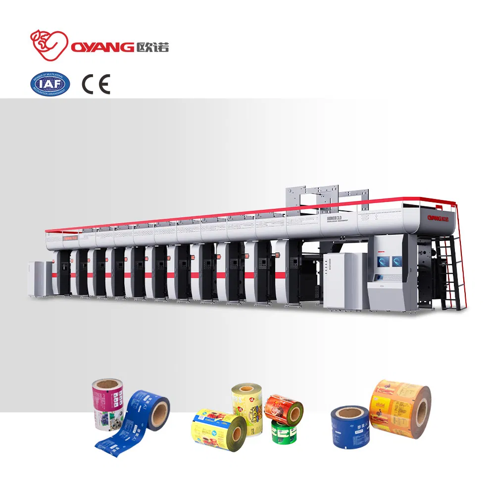 Máquina de Impressão Rotogravura de Alta Velocidade Oyang Honor3.5 350m/Min 8 Impressora Colorida para Filme BOPP/PE/Pet