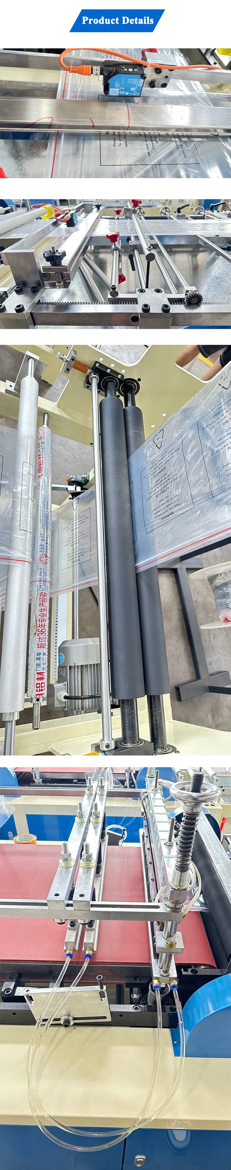 Máquina automática de corte e selagem a quente para sacos com zíper de HDPE e LDPE