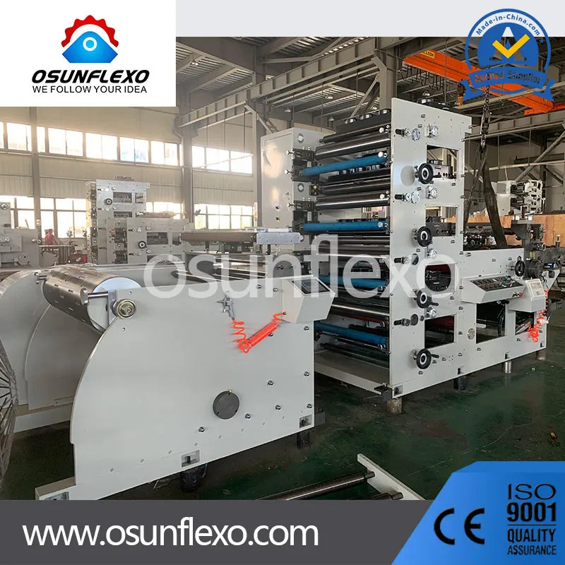Máquina de Impressão de Etiquetas Flexográficas Tipo UV com Multicores, Deslaminação, Relaminação e Impressora de Corte a Frio