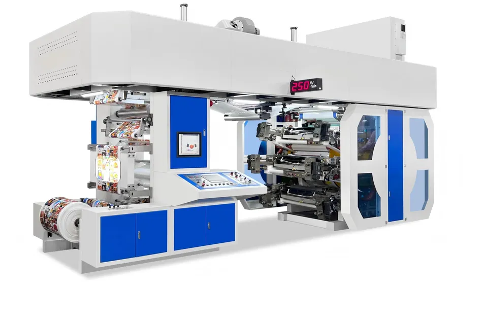 Máquina de Impressão Flexográfica Ci Central Drum 4 6 8 Cores 300m/Min