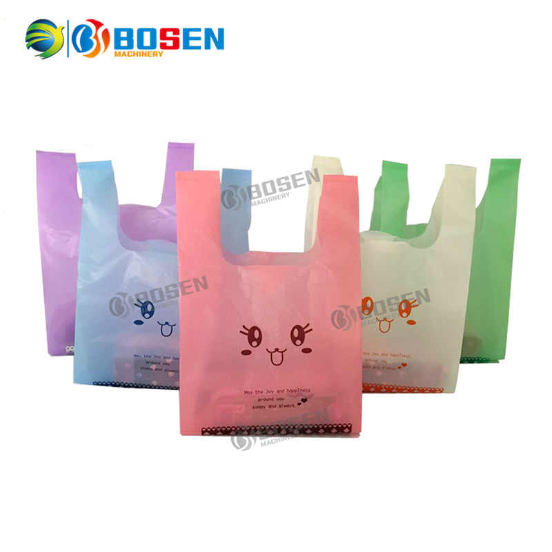 Máquina de Fazer Sacolas de Compras em Polietileno Biodegradável de Alta Velocidade tipo Camiseta