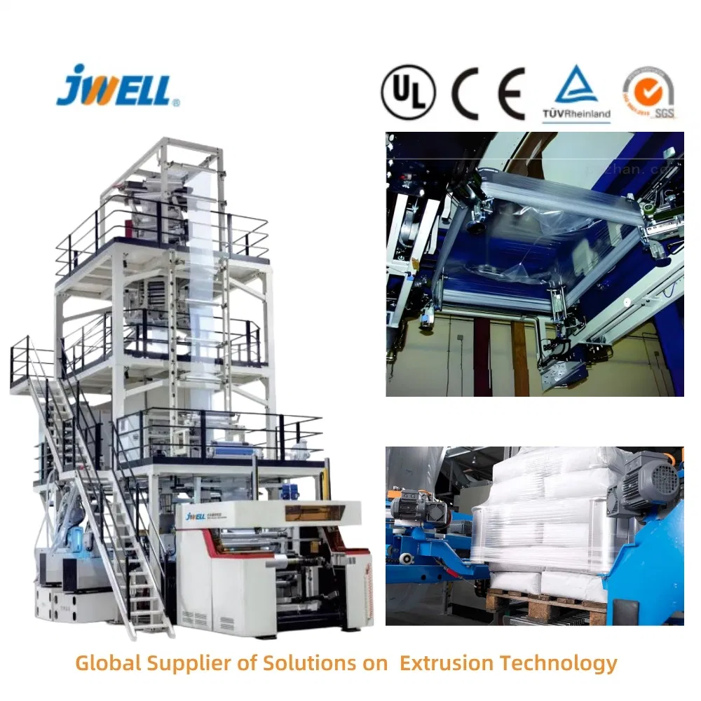 Máquina de Sopro de Filme PE Biodegradável PLA Amido de Milho HDPE LDPE LLDPE PA Nylon Rotativa Multicamadas Coextrusão da China 2 3