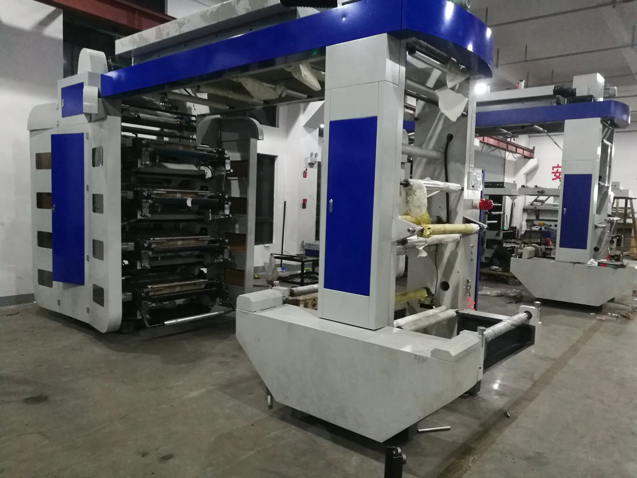 Máquina de Impressão Flexográfica Rotativa para Etiqueta de Logo em Tecido de Plástico PE com Saco, Fita de Cetim, Tambor Central Colorido