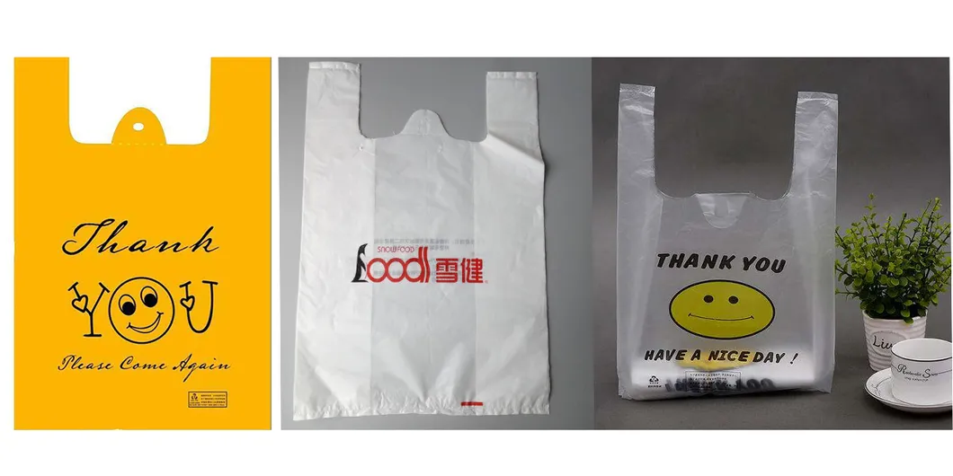 Máquina de Fazer Sacolas de Compras Tipo Camiseta de Plástico Biodegradável em Filme de Sopro de Amido de Milho HDPE LDPE para Embalagem em Supermercados