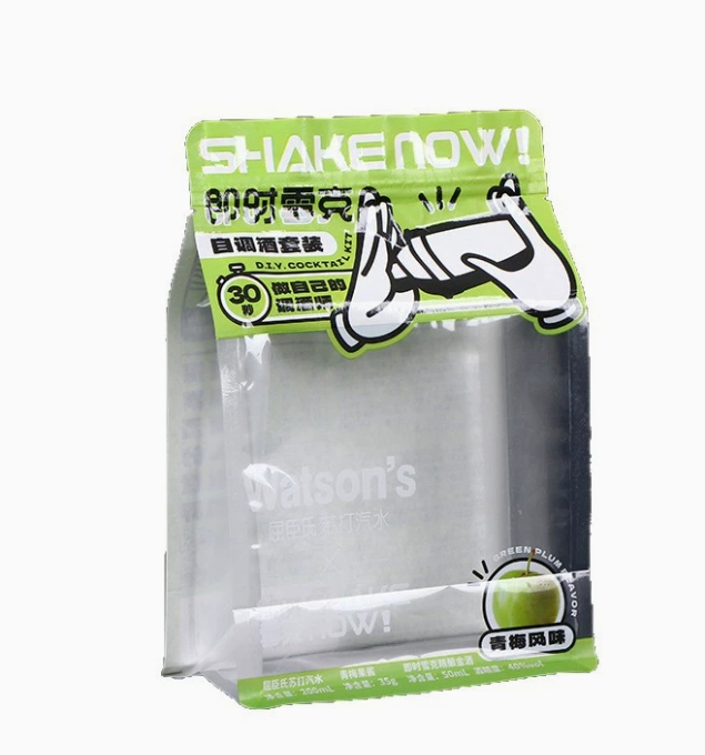 Máquina de Fazer Sacos Stand Up com Fundo Quadrado e Oito Lados Selados em Zip Lock Laminado