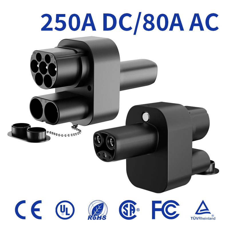 CCS2 to Nacs Adapter for Supercharger V3 Compatibility Third Party CCS2 Networks DC Fast Charging 250kw Max Power Intelligent Communication Chip