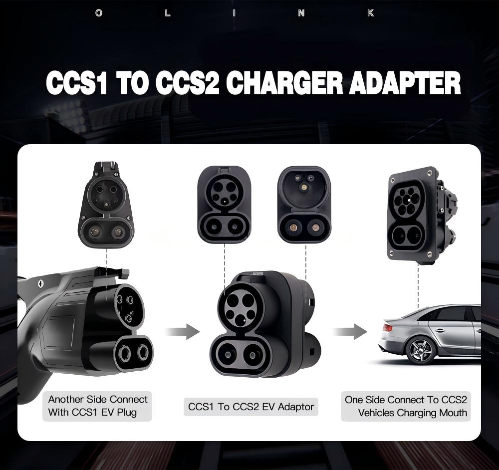1000VDC CCS1 to CCS2 DC EV Charging Adapter UL94V-D Fireproof Grade for Commercial EV Fleets