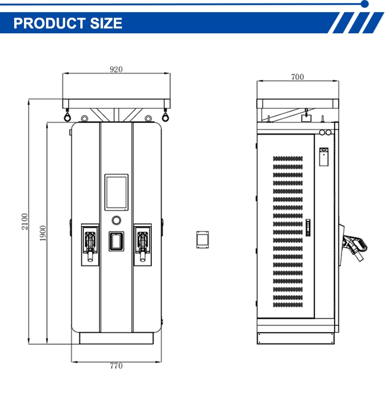 Electric Car CCS Charger 60kw 2ports Level 2 EV Charger DC Fast Charging Station Mobile EV Charging Solutions